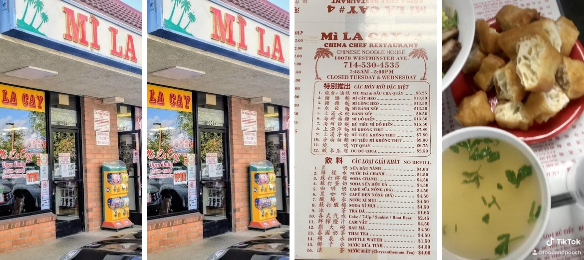 Mi La Cay Menu